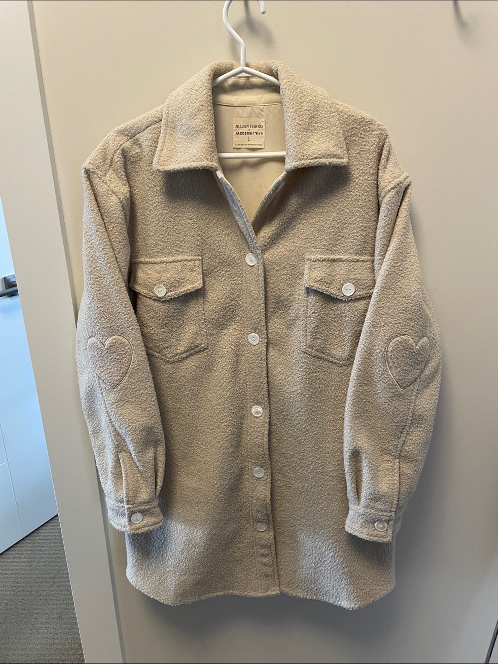 Jillian Harris Jackson Rowe collaboration Scholar Jacket in Cream